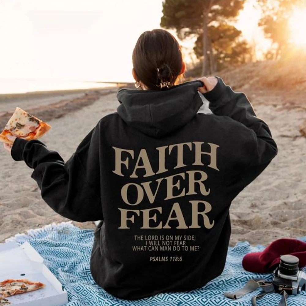 "Faith Over Fear Psalms 118:6" Unisex Hoodie